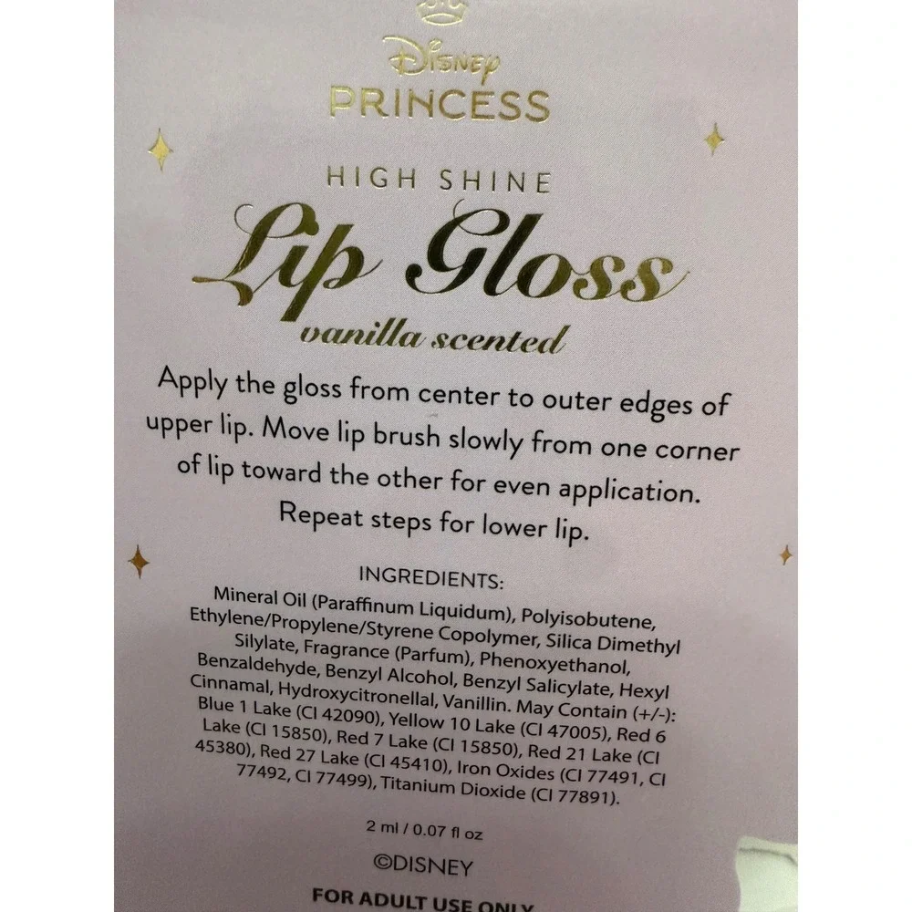 Disney Princess Jasmine Lip Gloss Vanilla Scented Genie Lamp Cap Pink High Shine